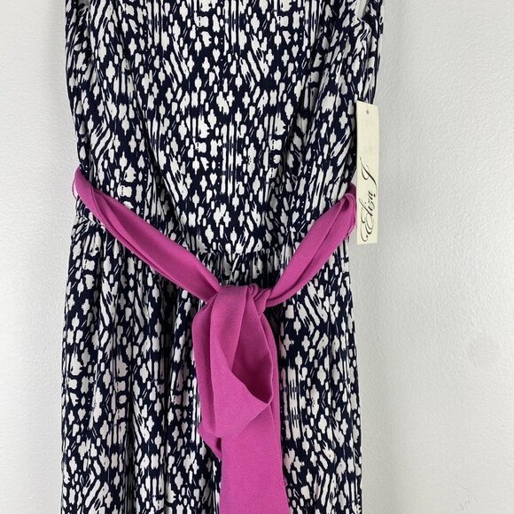 Eliza J Women's Printed Fit and Flare Dress Size 2 NWT Multicolor Striped Tie - Picture 5 of 10